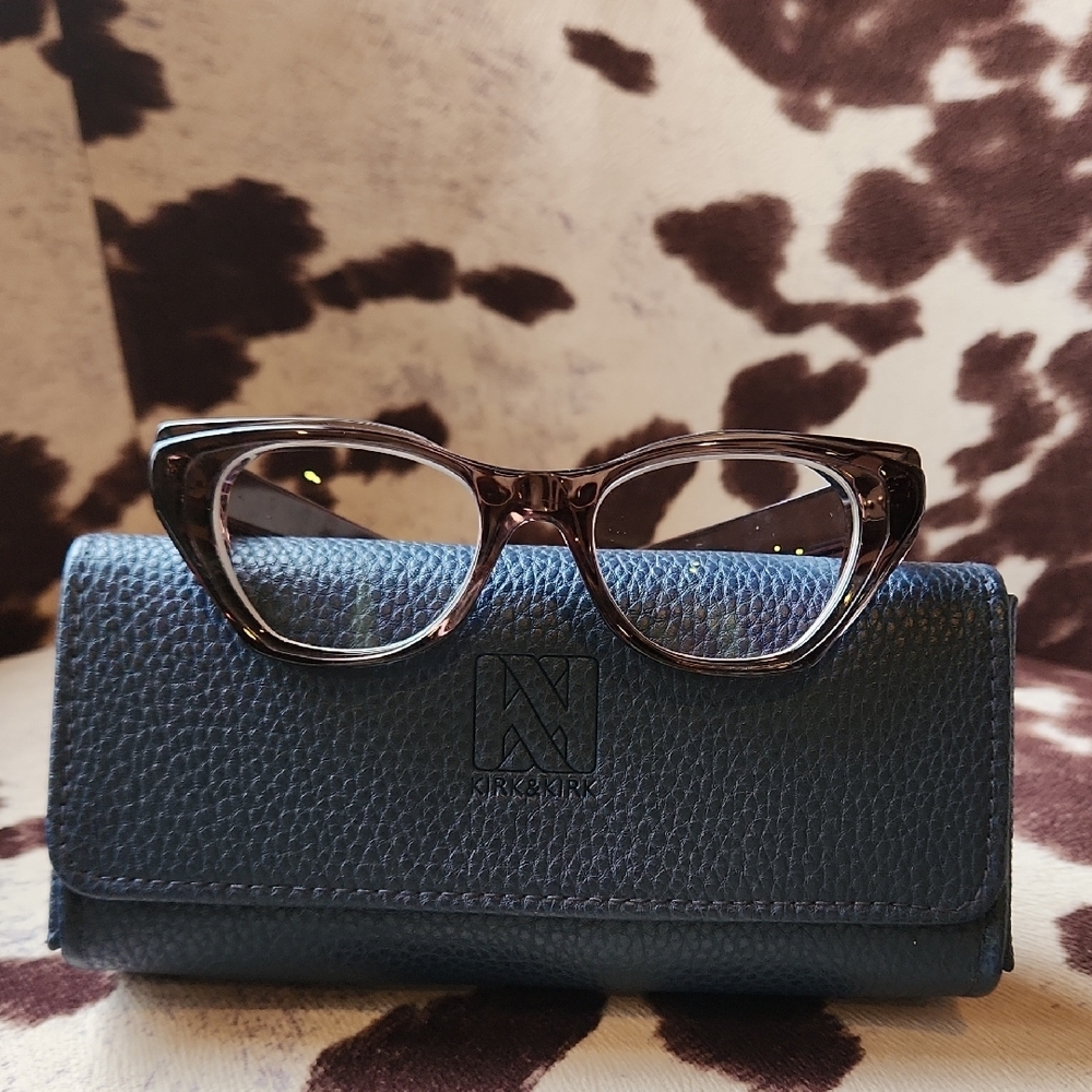 Kirk & Kirk Gunmetal frames with leather case.
